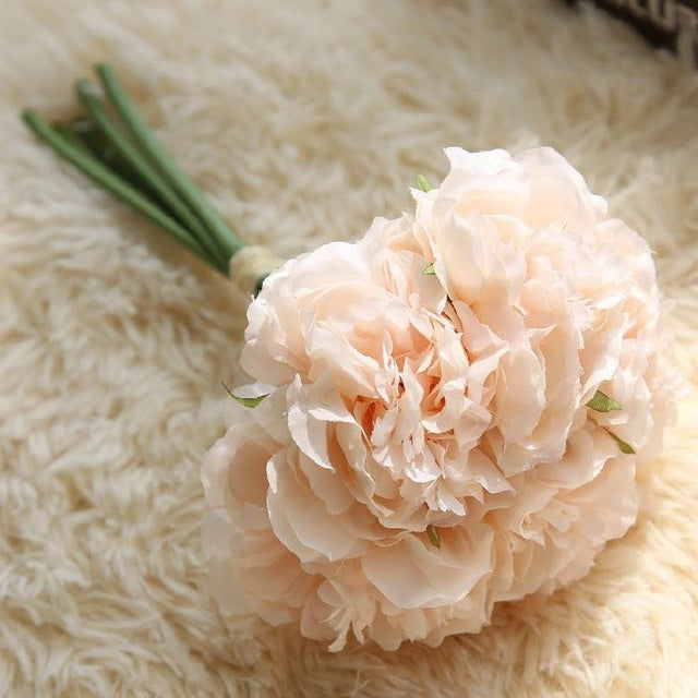 Elegant Peony Silke Blomst Bundt - Sæt af 5 Hoveder