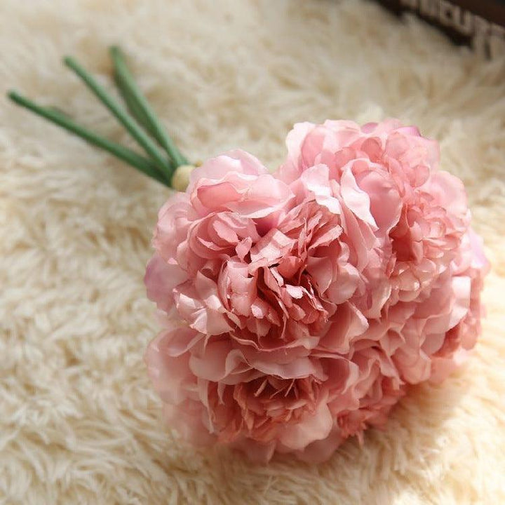 Elegant Peony Silke Blomst Bundt - Sæt af 5 Hoveder