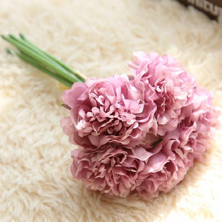 Elegant Peony Silke Blomst Bundt - Sæt af 5 Hoveder