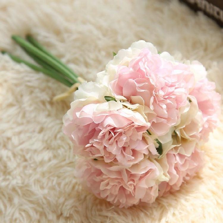 Elegant Peony Silke Blomst Bundt - Sæt af 5 Hoveder