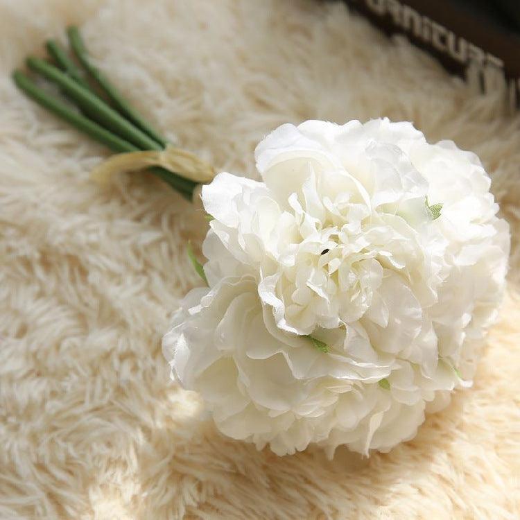 Elegant Peony Silke Blomst Bundt - Sæt af 5 Hoveder