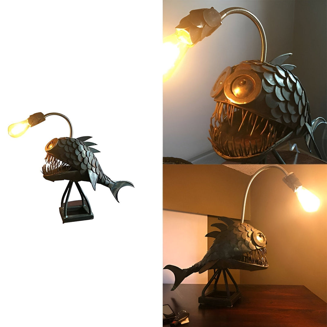 Steampunk Angler Fish Lampe – Cool &amp; Usædvanlig Gulvlampe til Dit Hjem