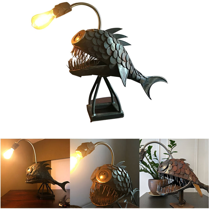 Steampunk Angler Fish Lampe – Cool &amp; Usædvanlig Gulvlampe til Dit Hjem