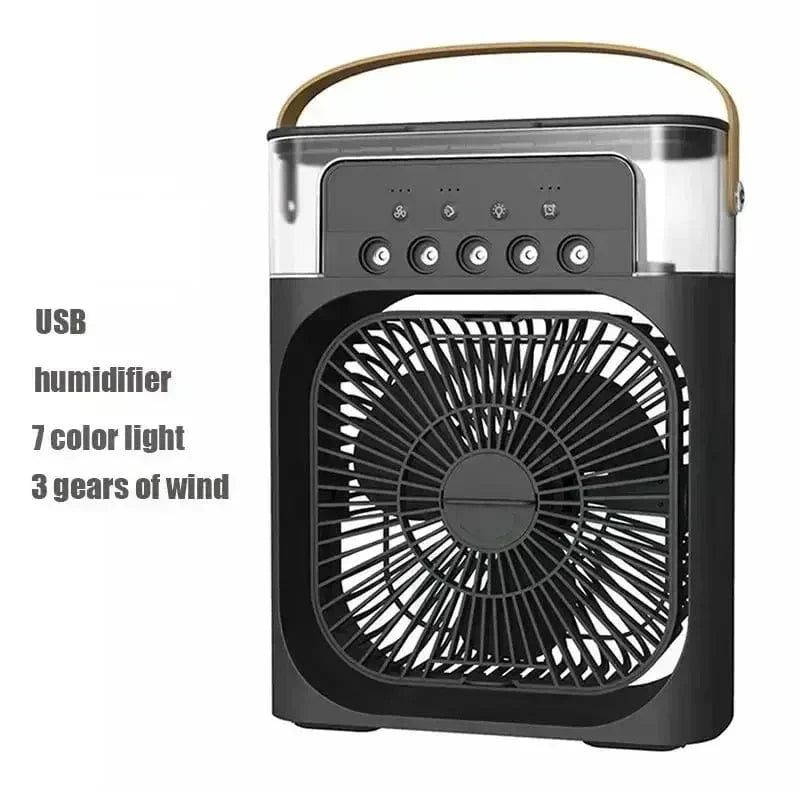 Ny 3-i-1 ventilator aircondition husholdnings mini air cooler LED natlys bærbar luftfugter luftjusteringsventilator kontor hjemmeventilator |