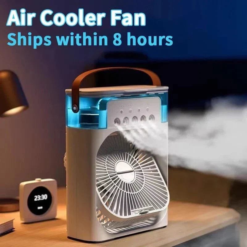 Ny 3-i-1 ventilator aircondition husholdnings mini air cooler LED natlys bærbar luftfugter luftjusteringsventilator kontor hjemmeventilator |