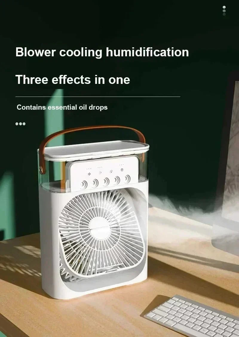 Ny 3-i-1 ventilator aircondition husholdnings mini air cooler LED natlys bærbar luftfugter luftjusteringsventilator kontor hjemmeventilator |