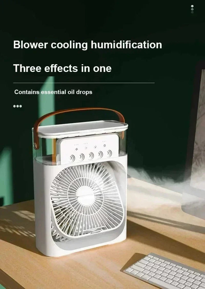 Ny 3-i-1 ventilator aircondition husholdnings mini air cooler LED natlys bærbar luftfugter luftjusteringsventilator kontor hjemmeventilator |