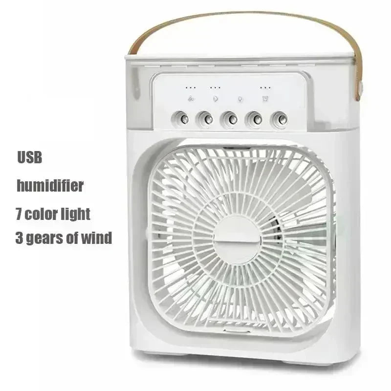 Ny 3-i-1 ventilator aircondition husholdnings mini air cooler LED natlys bærbar luftfugter luftjusteringsventilator kontor hjemmeventilator |
