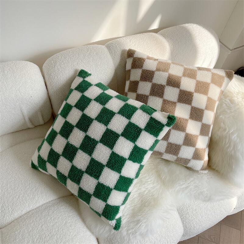 Plush Fleece Tjekket Pudebetræk