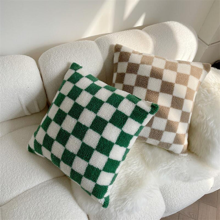 Plush Fleece Tjekket Pudebetræk