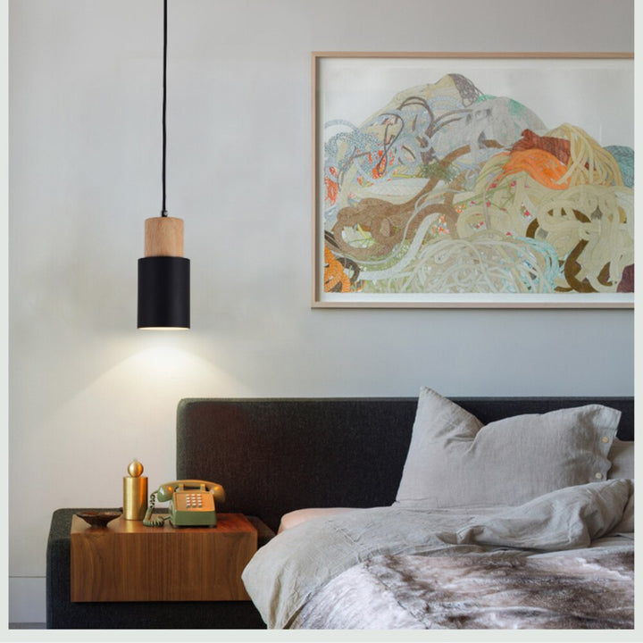 Designer Nordic Wood Base Pendellampe