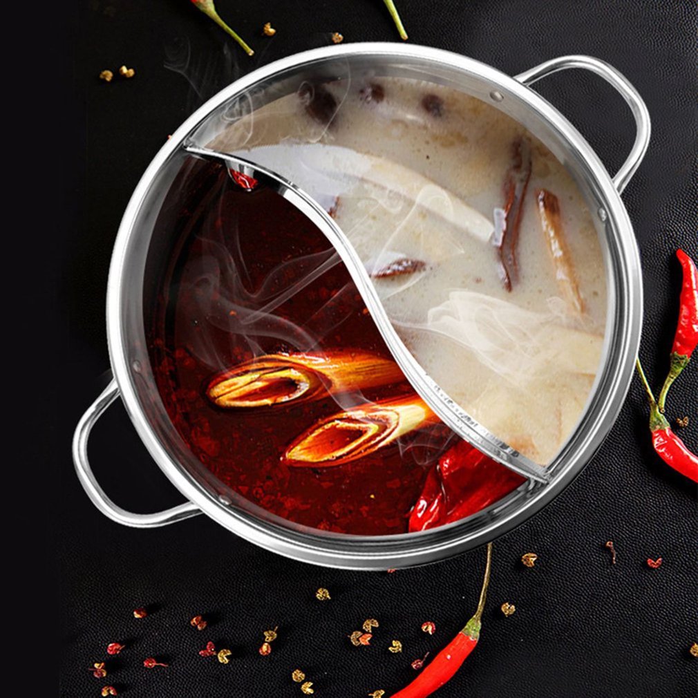 Hot Pot Twin Split Rustfrit Stål Pande