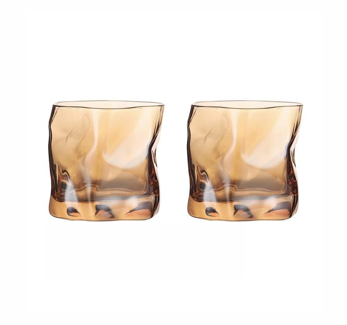 Forvrænget Tekstur Whisky Glas Sæt