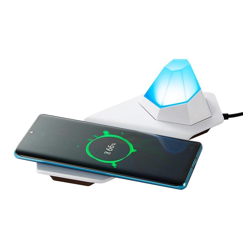 2i1 Diamant LED Nattelys Trådløs Oplader