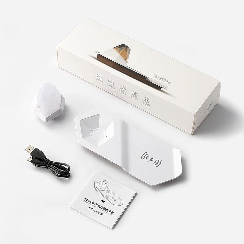 2i1 Diamant LED Nattelys Trådløs Oplader