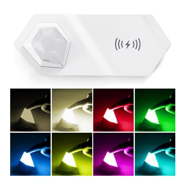 2i1 Diamant LED Nattelys Trådløs Oplader