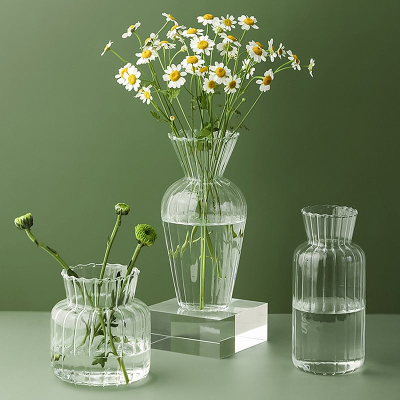 Petal-Struktureret-Glas Accenter &amp; Vaser