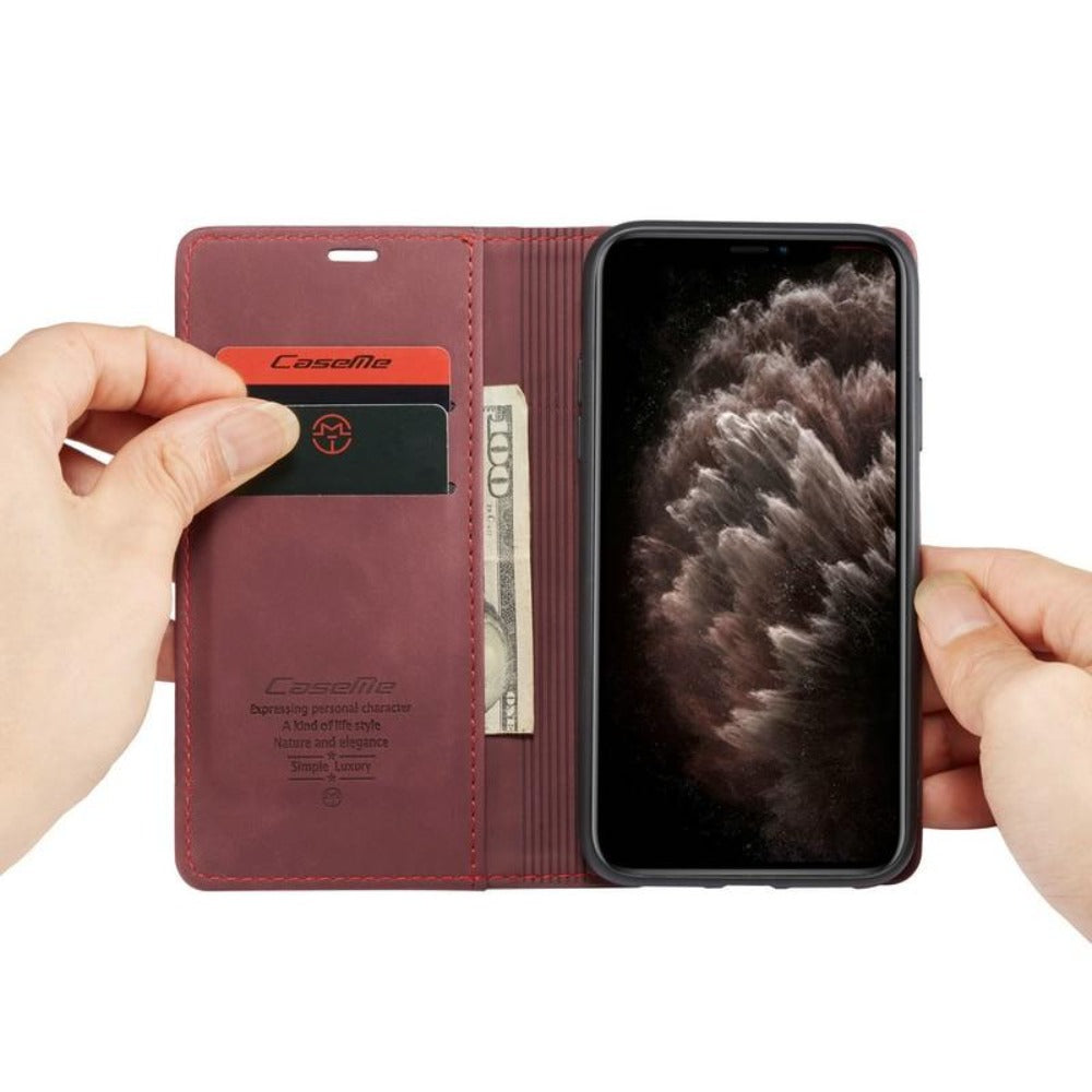 Magnetisk Flip Wallet Cover til iPhone