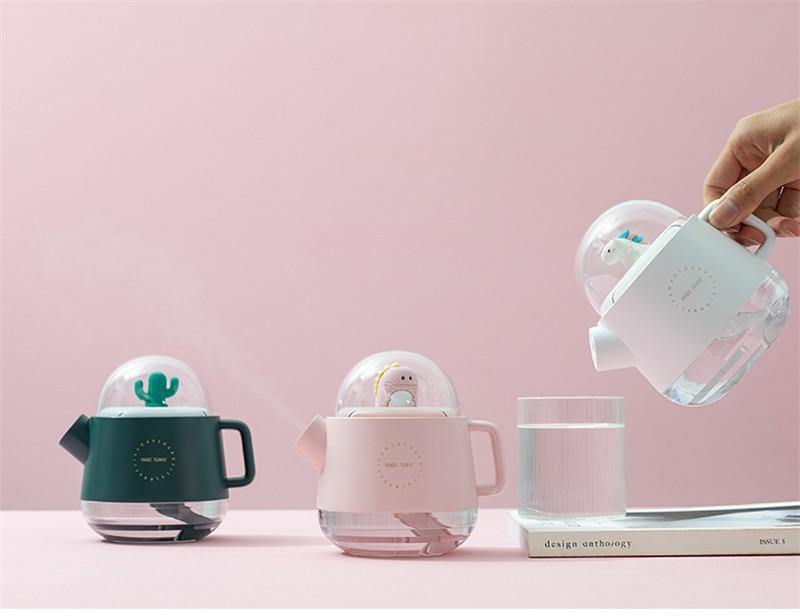 Teapot USB farverig luftfugter natlys