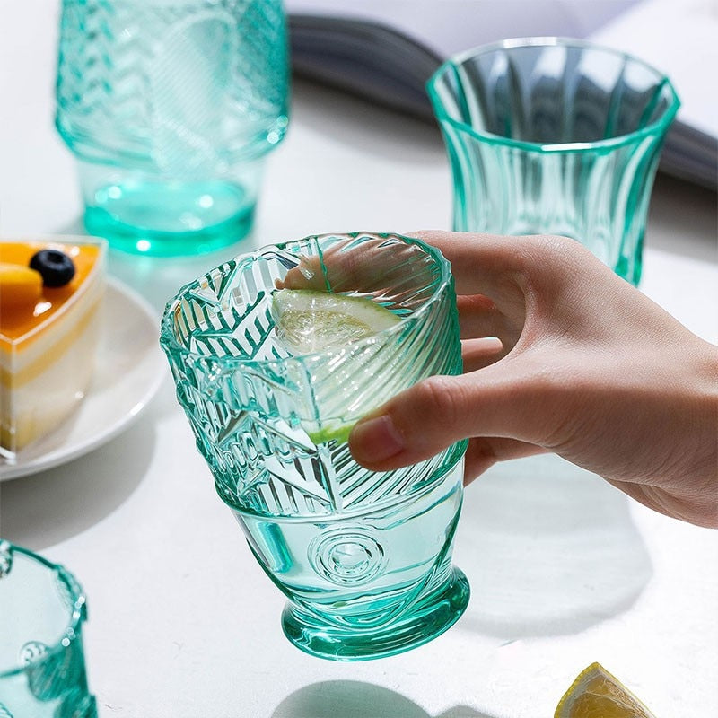 farvet Glas Krus Sæt i Koi Fisk Form - Udsalg