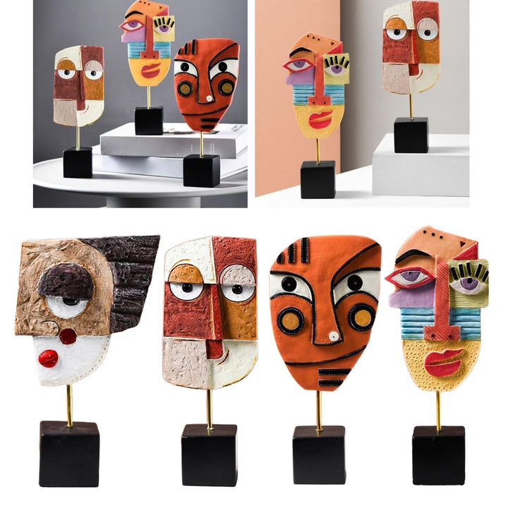 Abstrakt Pop Art Ansigt Hjem Skulptur