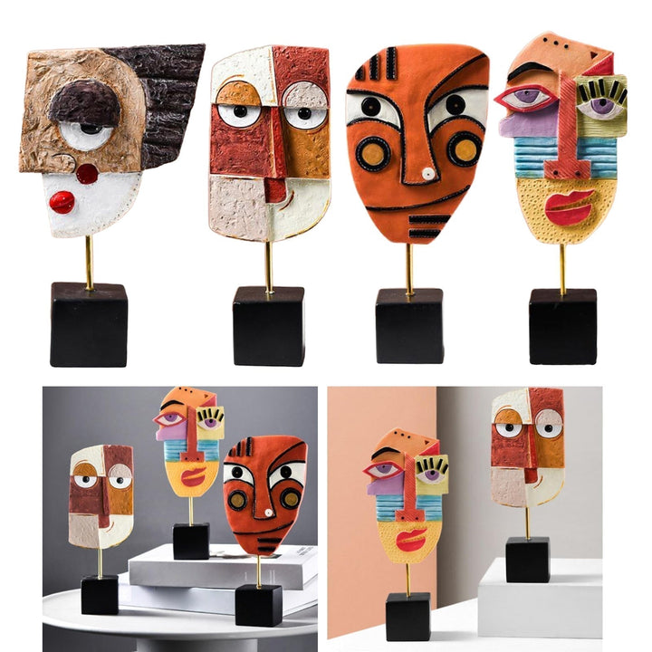 Abstrakt Pop Art Ansigt Hjem Skulptur