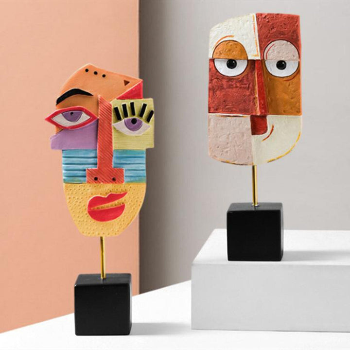 Abstrakt Pop Art Ansigt Hjem Skulptur