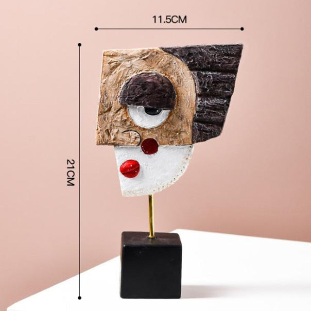 Abstrakt Pop Art Ansigt Hjem Skulptur
