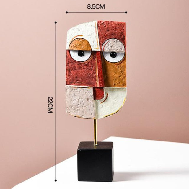 Abstrakt Pop Art Ansigt Hjem Skulptur