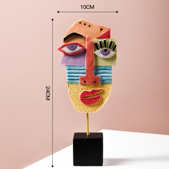 Abstrakt Pop Art Ansigt Hjem Skulptur