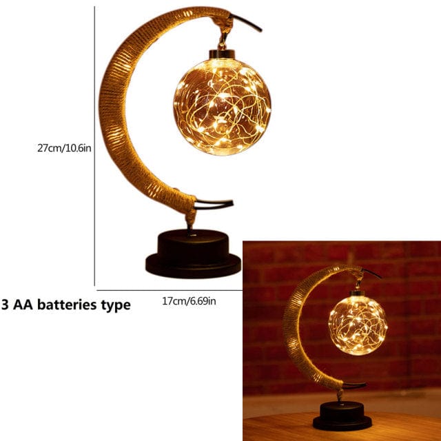 Rayvia Lunar Lampe - Halvmåne LED Lys med Glas Globus til Hygge Atmosfære
