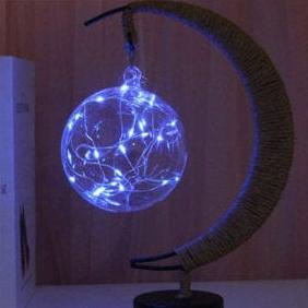 Rayvia Lunar Lampe - Halvmåne LED Lys med Glas Globus til Hygge Atmosfære