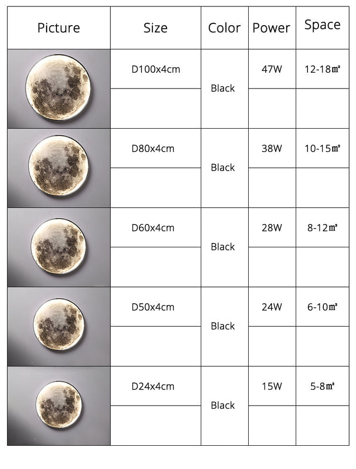 3D LED Måne eller Jord Loft- eller Væglampe (3 Stilarter) 24CM-80CM