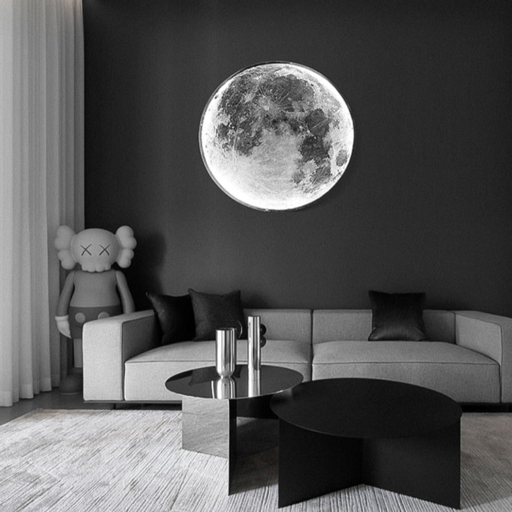 3D LED Måne eller Jord Loft- eller Væglampe (3 Stilarter) 24CM-80CM