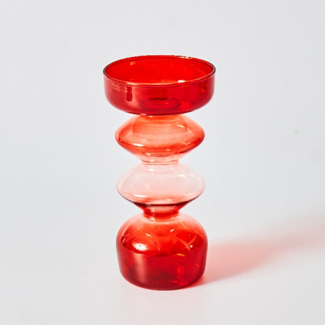 Kirsebær Rød Glas Stik Lysestage &amp; Vaser