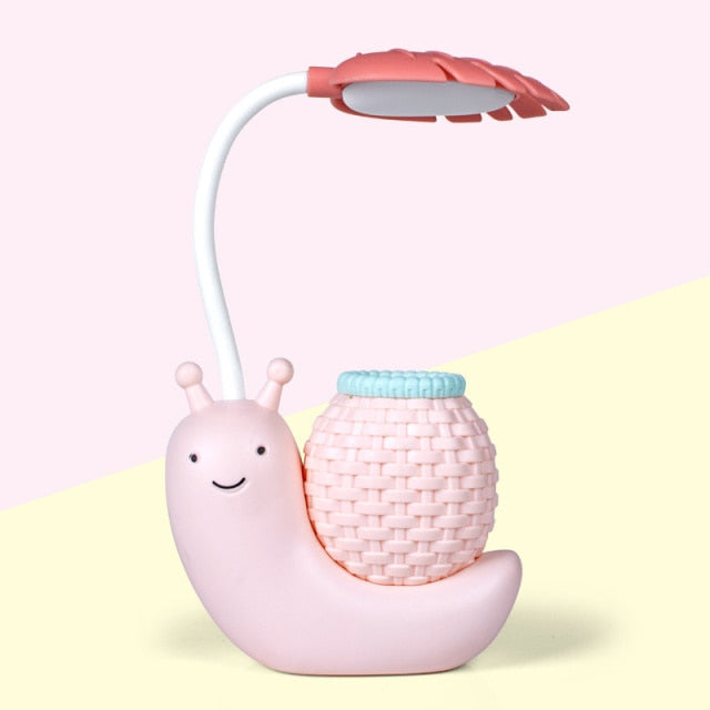 Snail blyantholder skrivebordslampe til børn