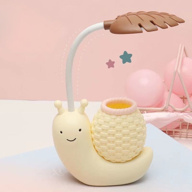 Snail blyantholder skrivebordslampe til børn