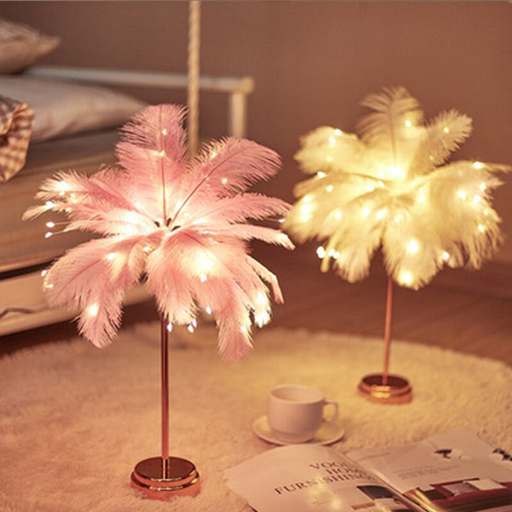 Fjer Palm Kreativ Bordlampe