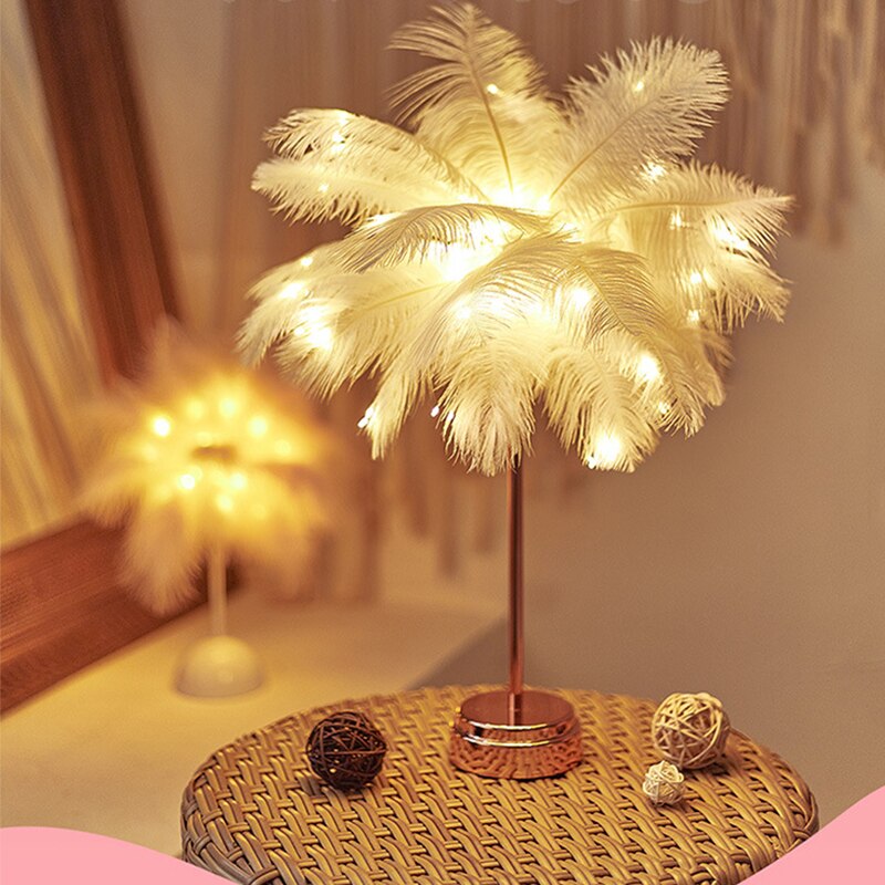 Fjer Palm Kreativ Bordlampe