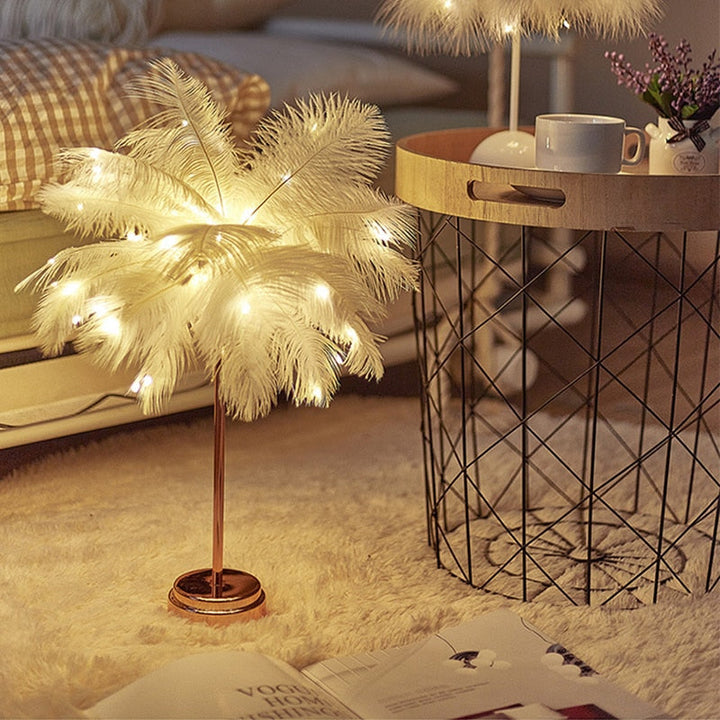 Fjer Palm Kreativ Bordlampe