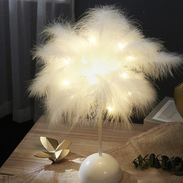 Fjer Palm Kreativ Bordlampe