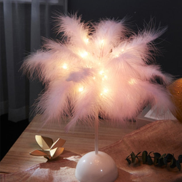 Fjer Palm Kreativ Bordlampe