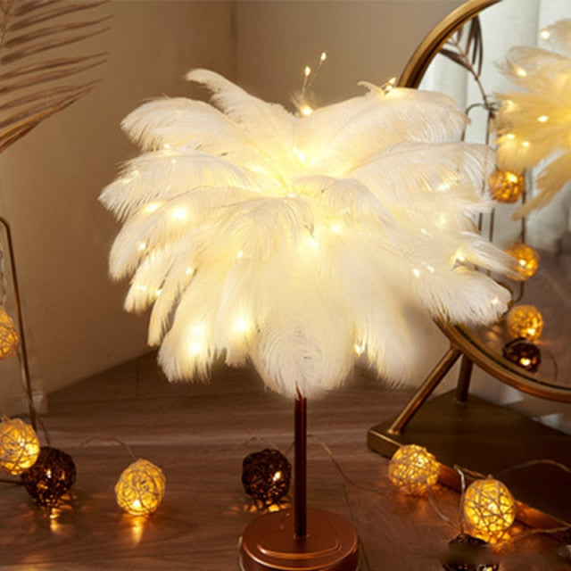 Fjer Palm Kreativ Bordlampe