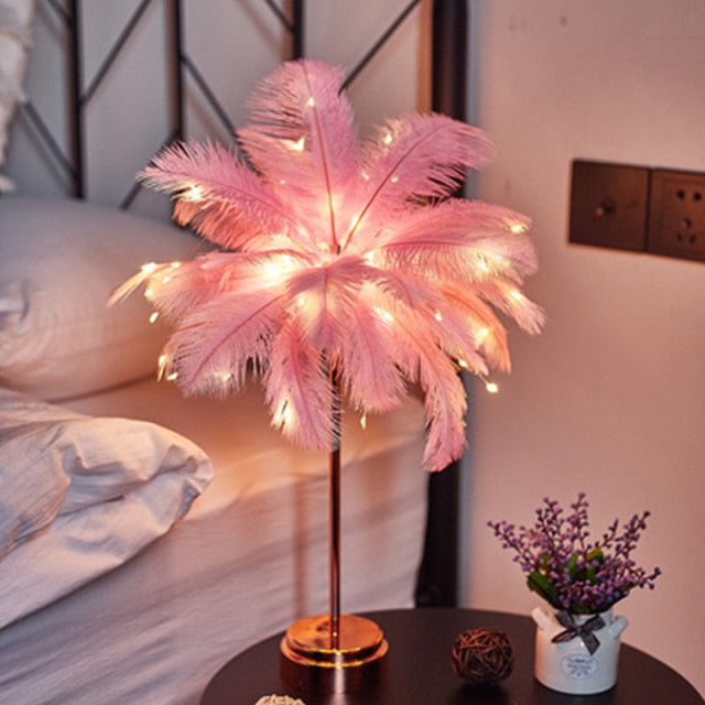 Fjer Palm Kreativ Bordlampe