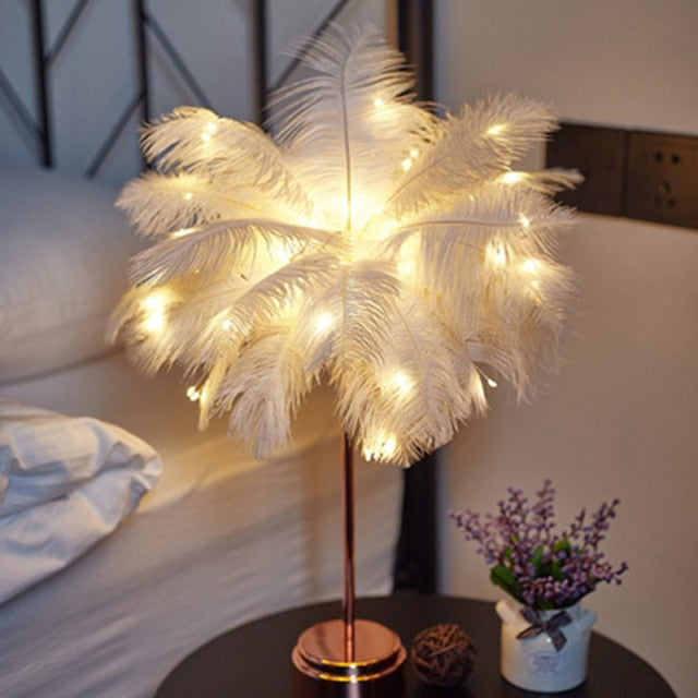 Fjer Palm Kreativ Bordlampe