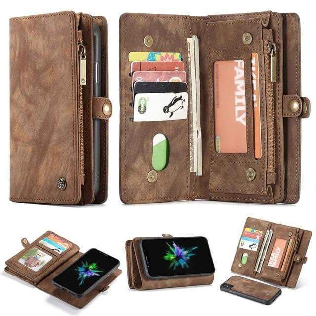 Aftageligt Ægte Læder Magnetisk Flip Cover Telefon Etui
