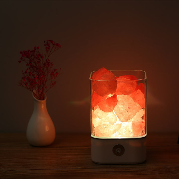 Himalayasalt Bordlampe &amp; Luftrenser Hvid