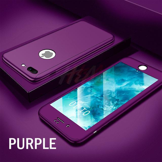 360 Full Protection Telefonetui til iPhone med Frontglasdækning