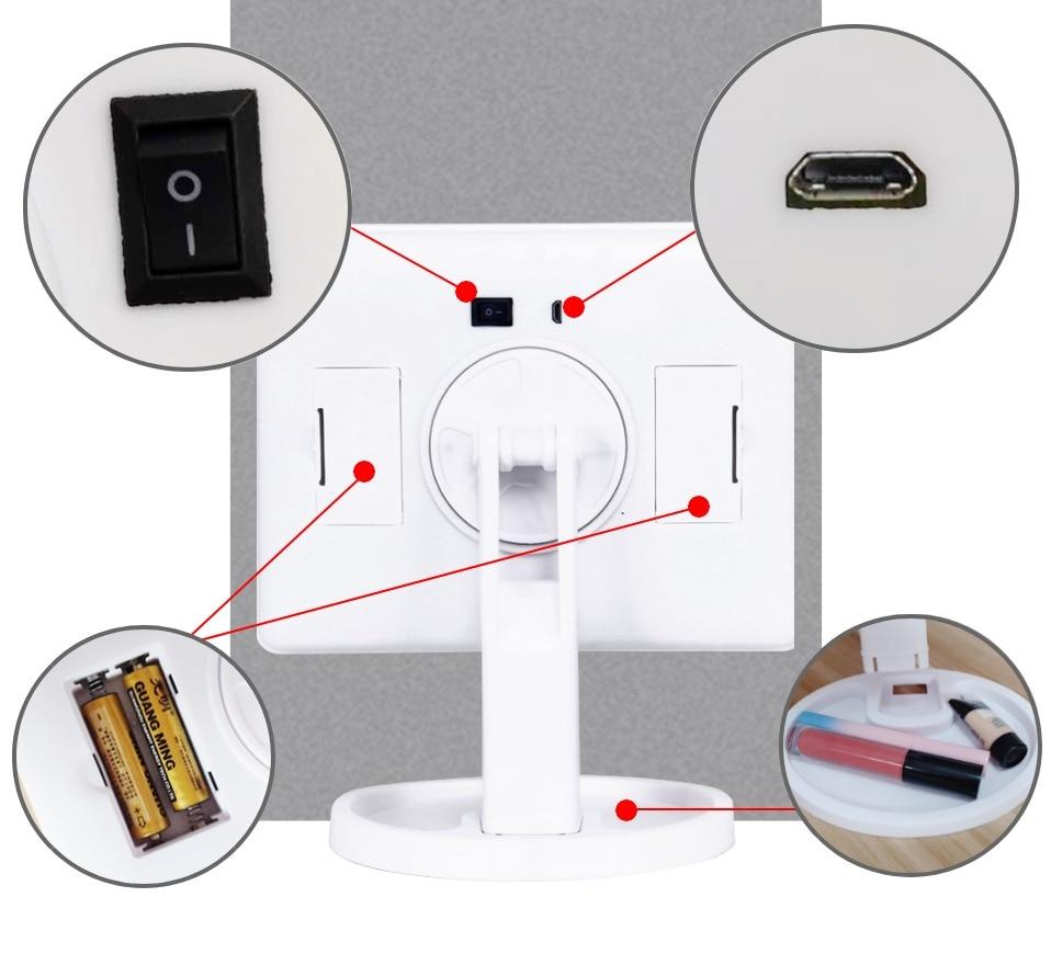LED Lyskramme Makeup Spejl |