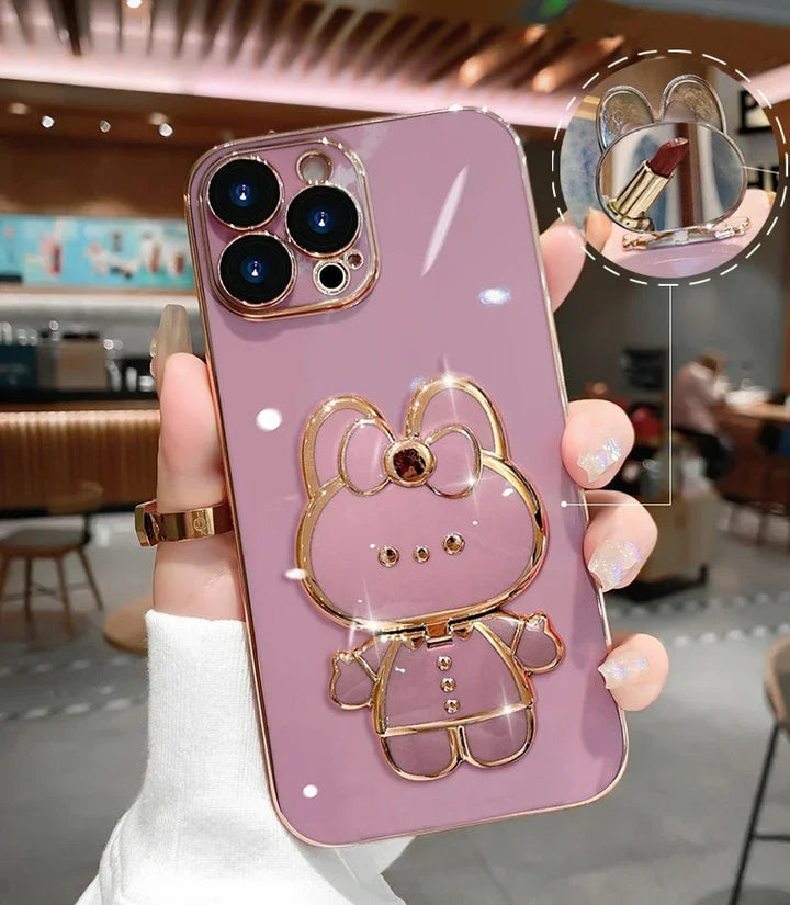 3D Kanin Koreansk Stil Spejl iPhone Cover